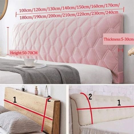 Copritestiera da 160 cm, copritestiera protettivo con lati elasticizzati, lavabile e antipolvere (Colore: Beige, Dimensioni: 160 cm) (1/3)