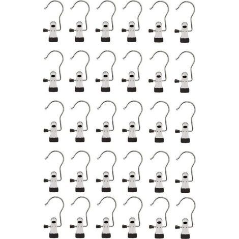 Crochet hanger with stainless steel clip, set of 10.
