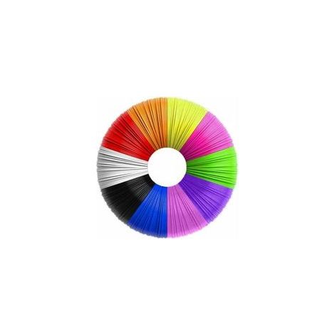 Filament PLA 1.75mm pour Stylo 3D, Lot de 10 Couleurs, 5m Chaque, Recharge Compatible Impression 3D, Idéal Enfants et Adultes (1/4)