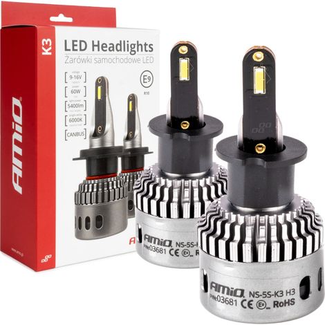 Bombillas LED para coche serie K3 H3 12V 6000K Canbus amio-03681 (1/5)