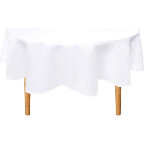 Runde Tischdecke 140 cm, knitterfreies Polyester, maschinenwaschbar, für Esszimmer, Garten, Hochzeit, Party (1/5)