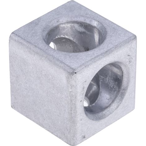 Raccord en cube RS PRO, profilé 30 mm, L. 30mm, rainure 6mm en Aluminium moulé ( Prix pour 1 )