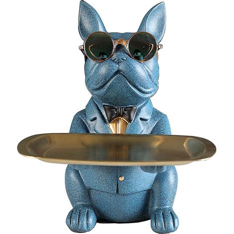 Statue de bouledogue avec compartiment de rangement amovible - Décoration intérieure élégante et organisateur d'entrée (1/5)