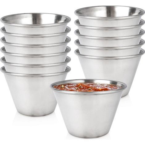 Stainless Steel Dipping Bowls, 100 ml, Set of 12 (1/5)