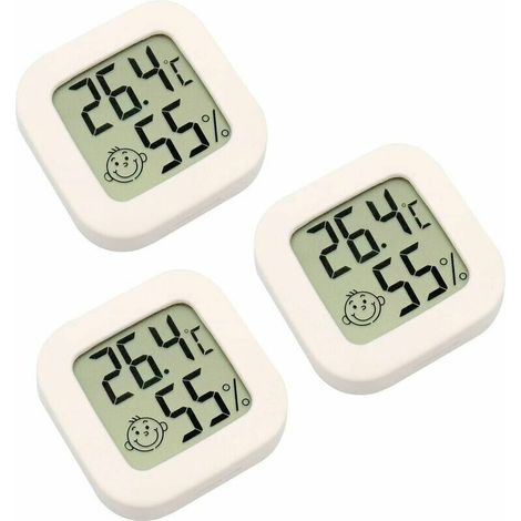 3 Pièces Mini Thermomètre Intérieur Numérique Hygromètre Humidité Température LCD Affichage Bluetooth Capteur sans Fil Thermomètre pour Maison, Bureau,Hygromètre Numérique (1/5)