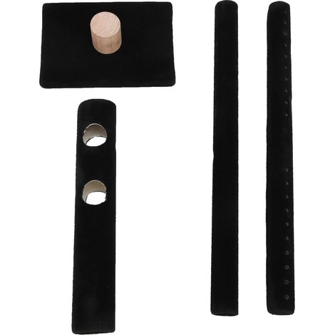 Abnehmbarer Ohrringhalter, Ständer und Aufbewahrungsmöglichkeit aus schwarzem Flanell für Schmuck (1/5)