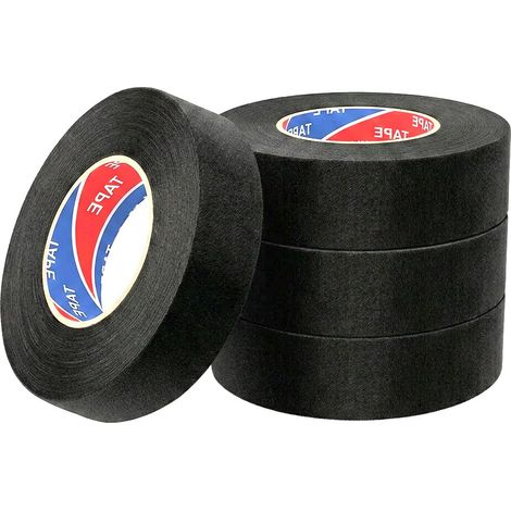 Ruban Câbles Noir Résistant à la Chaleur Ruban Adhésif Isolant Électrique Tissu Polyester Haute Température pour Voiture Moto Bricolage Auto Faisceaux Câbles Harnais Moteur19mm15mm (1/5)