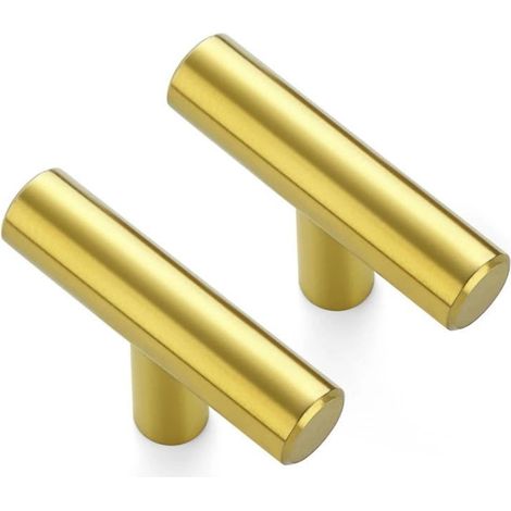 Lot de 8 boutons de meuble dorés, boutons de placard, poignées de tiroir en acier inoxydable, avec vis de fixation, bouton de placard, pour tiroirs, armoires, garde-robes, petite commode (1/5)