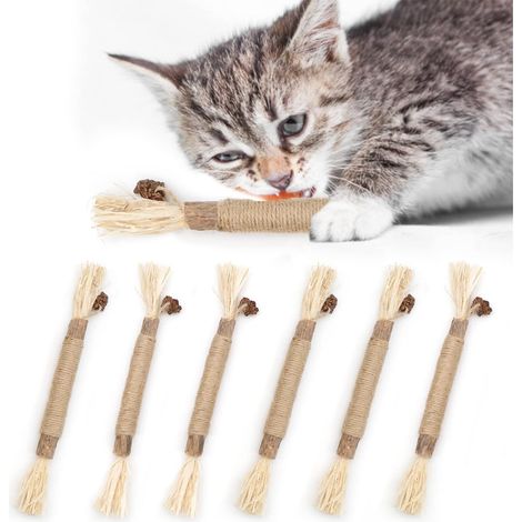 Lot de 6 friandises à mâcher Silvervine Matatabi naturelles pour chat, jouets pour chat (1/4)