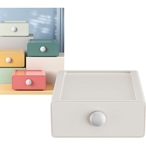Schreibtischschubladen-Aufbewahrungsbox, multifunktional, platzsparend, großes Fassungsvermögen, Schreibtisch-Organizer für Zuhause und Büro, Beige (1/5)