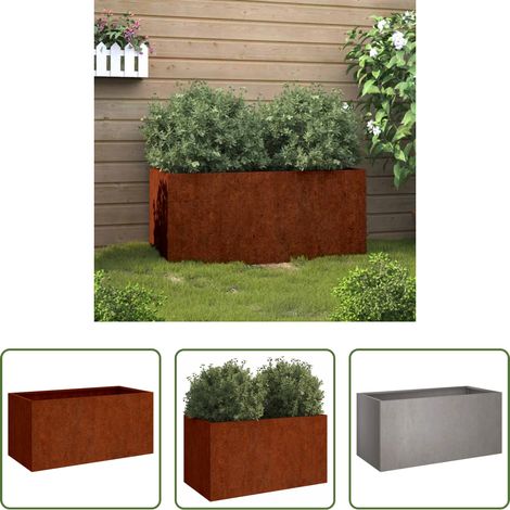 Jardinière décorative - Jardinière 62x30x29 cm acier corten (1/5)