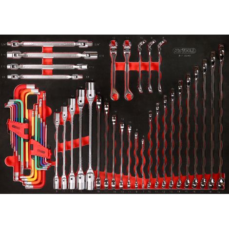 KS Tools Schraubenschlüssel-Satz in Schaumstoffeinlage, 49-tlg. (1/2)