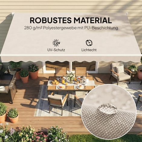 Toile de rechange pour pergola – Auvent solaire anti-UV UPF 50+ pour structure 3,5 x 2,5 m, blanc crème (1/4)