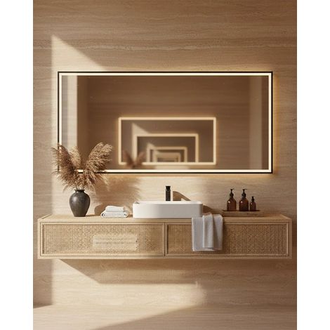 Specchio 120x80 illuminato nero opaco Torino (1/5)