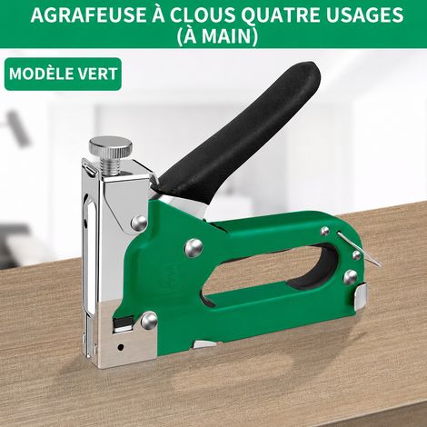 Agrafeuse cloueuse manuelle 4 en 1 outil seul pour menuiserie et câbles réf 0725 30 × 30 × 30 cm 300 kg – Livraison gratuite