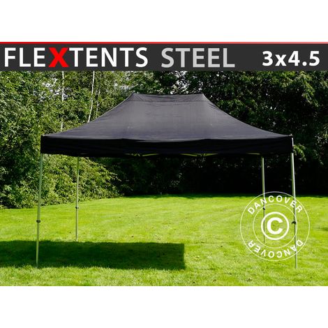 Pop up gazebo FleXtents Steel 3x4.5 m, Black