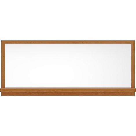 Specchio da parete con mensola L. 120 x H. 50 cm in Legno di rovere Naturale - JIAO