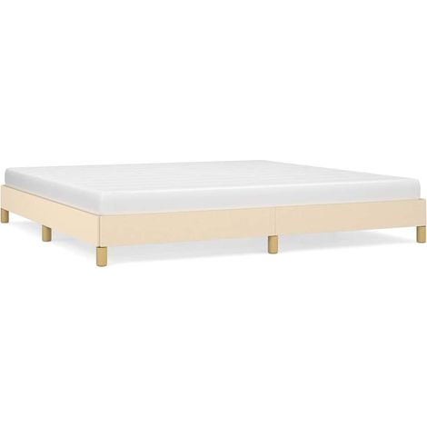 Maison Exclusive - Cama sin colchón tela color crema 200x200 cm (1/5)