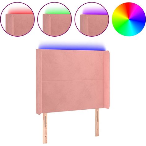 Maison Exclusive - Cabecero con LED de terciopelo rosa 103x16x118 (1/5)