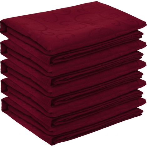Tovaglia da Tavolo 5 pz Rettangolare Rosso Vino 140 x 180 cm vidaXL