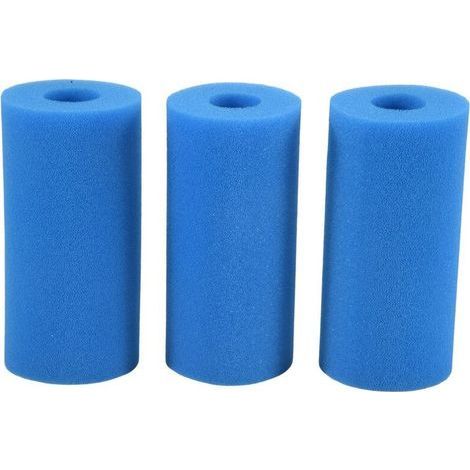 Lot de 3 Cartouches D'éPonge de Filtre de Piscine pour Type un Outil de Nettoyage de Bain à Remous Lavable RéUtilisable (1/4)