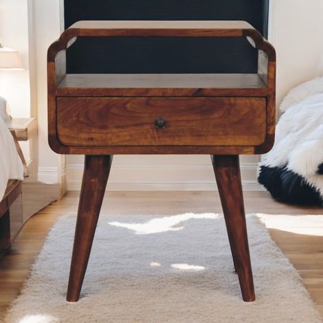 AMXCNOY Table de chevet Newton en châtaignier