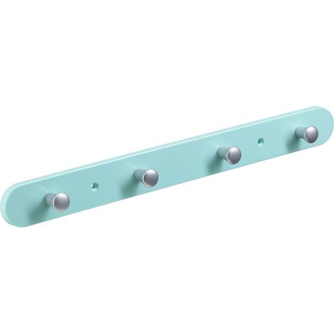 Hettich Garderobenleiste 4 Haken 38,0 x 4,0 x 0,8 cm mintgrün Hakenleisten