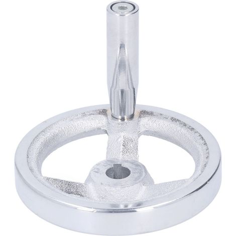 Volant à main à 3 rayons avec poignée tournante, volant rond en fonte pour tour, fraiseuse, rectifieuse, 12x100MM (1/5)