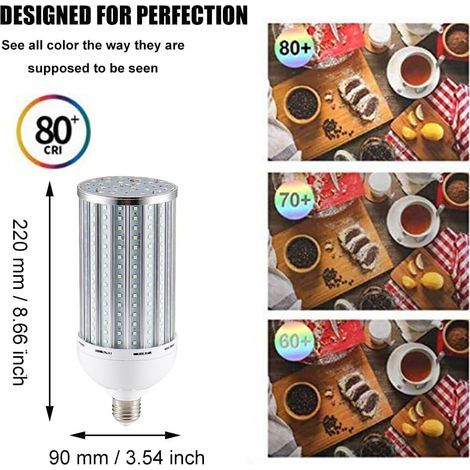 E27 LED Corn Light Bulb, 60 W, 6000 Lumens, Natural White 4000 K, 85-265 V AC (1/5)