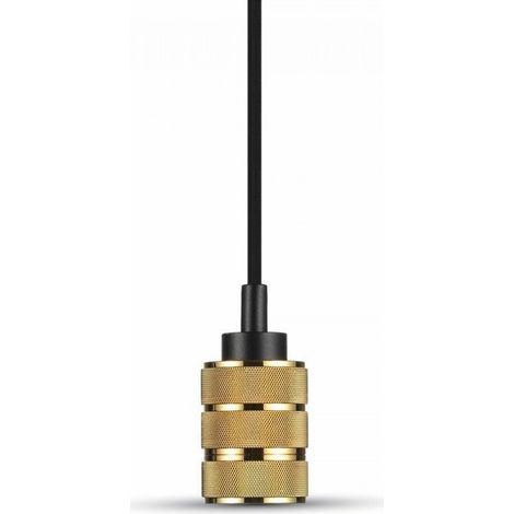 V-TAC 2-Ring-LED-Kronleuchter aus Metall mit E27-Lampenfassung (max. 60 W), Farbe Gold