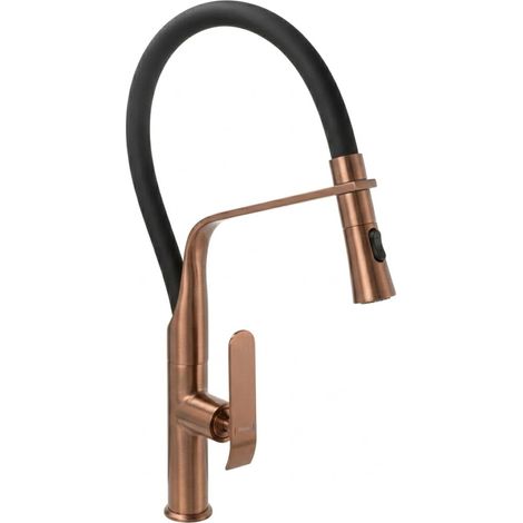 Grifo Para Cocina Rea Castor Black, Brush Copper