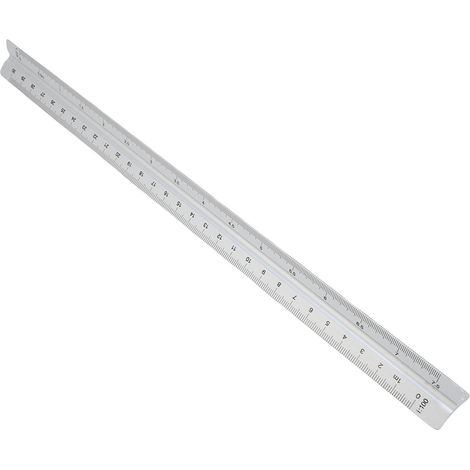 Ingenieursmaßstab, Aluminium, 30 cm, 1:20, 1:25, 1:50, 1:75, 1:100, 1:125 Architektenmaßstab für technische Illustrationen, Silber (1/5)