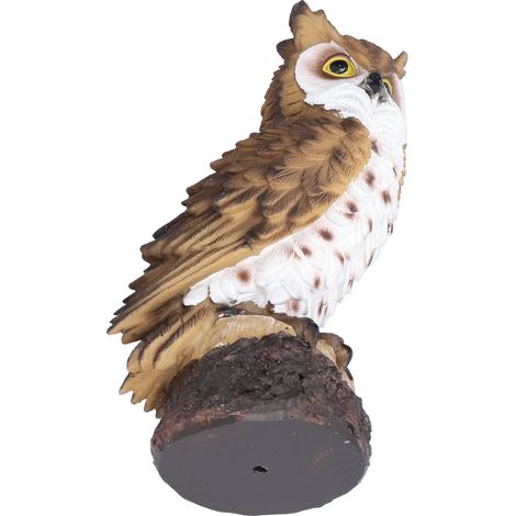 Cette figurine de hibou en résine est d'une facture exquise et adorable, et convient parfaitement à la décoration des cours et des porches aux plumes brunes. (1/5)
