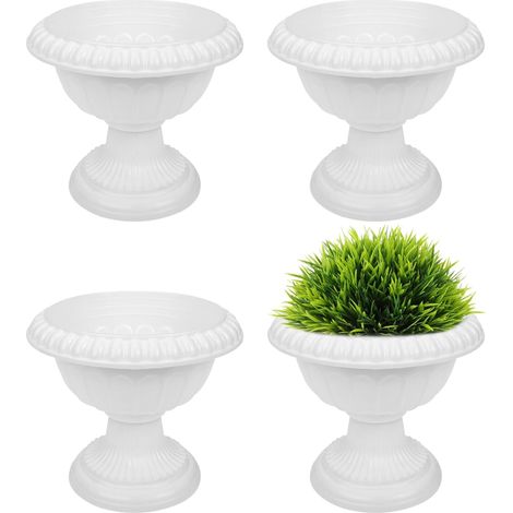 Römischer Blumentopf Kunststoff Weiß 4 Stück 6 30X6 30X5