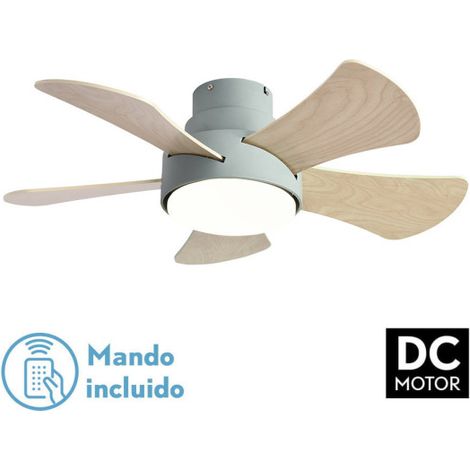 FABRILAMP Ventilator 25w Dc Green Gregarious 5 Flügel Rev. White/beech 6 Speed 3000-4000-6000k 82D Fernbedienung, Speicher und Timer (1/2)