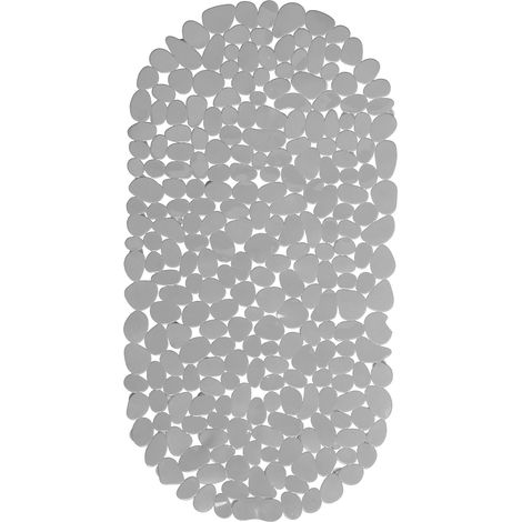 Non-slip bath mat, stone look, with suction cups, washable, L x W: 36 x 68 cm, grey (1/5)