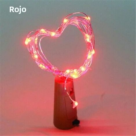 Guirlande lumineuse LED rouge en forme de bouteille, guirlande de Noël de 2 mètres, lampe féérique en cuivre (1/5)