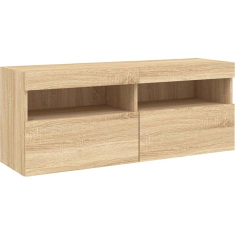 Mobile TV multimediale scaffale TV credenza TV sala da pranzo soggiorno camera da letto a parete con luci LED rovere sonoma 100 x 30 x 40 cm marrone 020027999