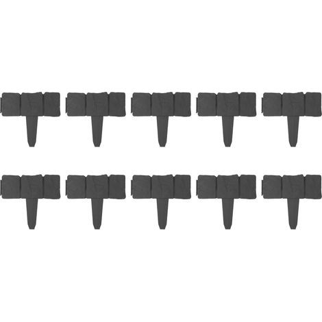 10 pieces garden edging, landscape border for flower beds, stone-effect lawn effect (1/5)