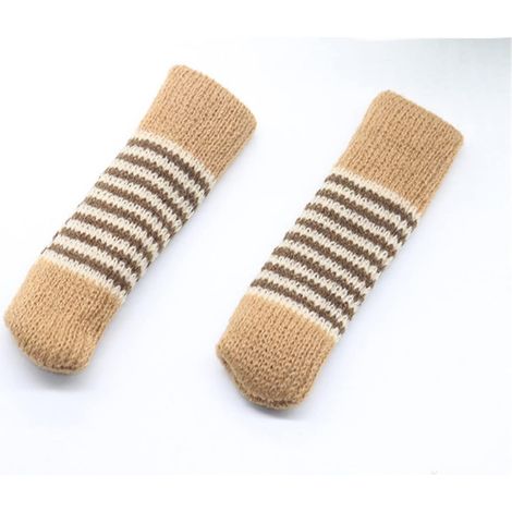 Bottes de tabouret en tricot double couche à rayures claires, 24 pièces, résistantes et silencieuses, universelles (1/5)