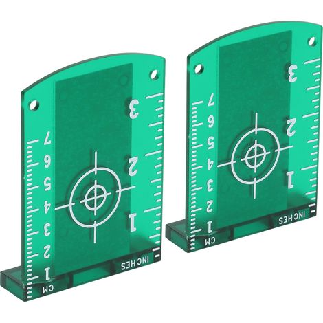 Lot de 2 plaques cibles laser magnétiques en ABS pour sols, avec niveau à bulle, de remplacement