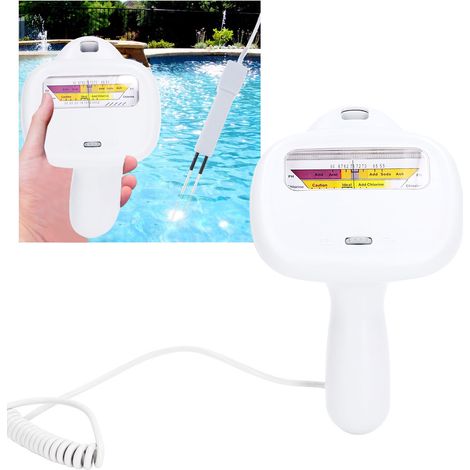 PC-102 Testeur de qualité de l'eau de piscine (2 en 1) : Chloromètre résiduel et pH-mètre, jauge de niveau de CL2 portable, instrument d'analyse et de surveillance de la qualité de l'eau de spa. (1/5)