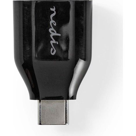 Adaptador usb c usb 32 generacion 1 usb c macho usb a hembra 5 gbps redondo niquelado negro caja