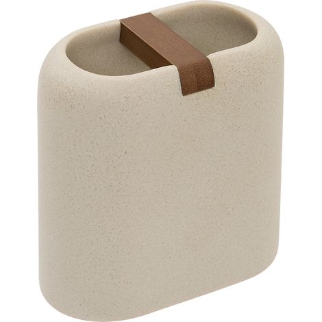 Porte-brosse à dents argileo ovale 10x11cm beige - 5five