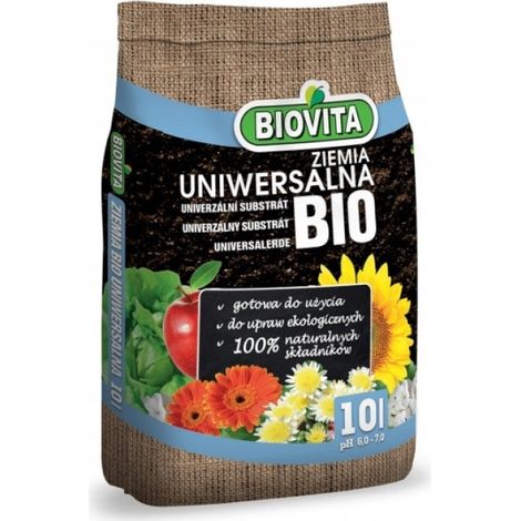 Terreau universel biologique 10 L – Pour fleurs et plantes comestibles – Engrais organique naturel – Prêt à l'emploi