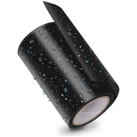 Bande imperméable noire (10cm x 150cm) Ultra Fort pour reparation des piscines et des tuyaux (bande de réparation d'urgence/bande d'étanchéité auto adhésive pour l'étanchéité sous l'eau) (1/5)