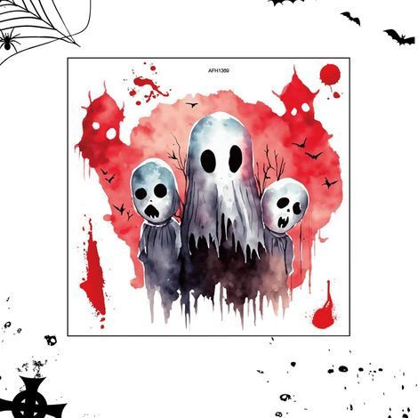 Décalques pour couvercle de toilette fantôme de sang, autocollants pour couvercle de toilette Halloween - Décalques de toilette horribles imperméables Autocollants de toilette fantôme (1/5)