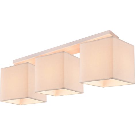 Plafonnier Candellux AMPLA 3xE27 tissu blanc/beige (1/3)