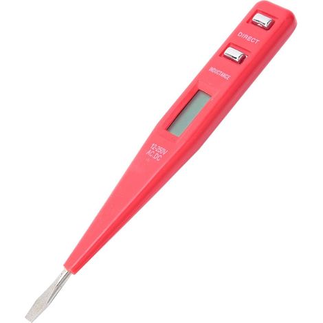 Lápiz detector de electricidad CA/CC, detector de voltaje sin contacto, probador de voltaje multifuncional de 12-250 V / 12-55 V con pantalla digital LCD (1/5)
