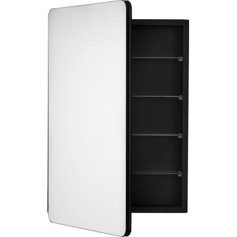 Mophorn Medizinschrank, 20 x 30 Zoll, für Badezimmer mit Spiegel, Wandschrank mit Aluminiumrahmen, 4-lagige verstellbare Regale, Optionen zur Einbau- und Wandmontage